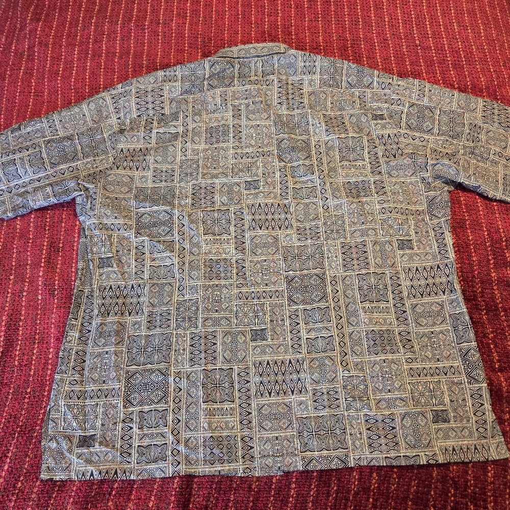 Tori Richard 2XL Short-Sleeve Button Shirt Cotton Lawn Tribal Geometric Hawaii - Picture 7 of 10